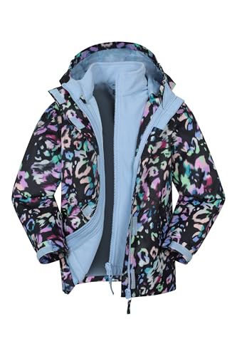 Mountain Warehouse Aries Kids 3-in-1 Waterproof Jacket -Taped Seams Childrens Rain Jacket, Detachable Hood Girls & Boys Raincoat - Best for Spring Summer Pink (Aries) Kids Size 3-4 Years