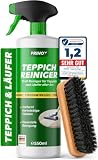 PRINOX Profi Teppichreiniger 550ml - Teppichboden Reiniger inkl. Teppich B&uuml;rste, sch&auml;umend f&uuml;r alle Teppiche - Teppich Reinigungsmittel & Fleckenentferner aus Deutschland