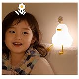 TJT 授乳ライト ナイトライト かわいいベッドサイドランプ 花アヒルデザインのシリコン授乳ライト 3段調光 30分タイマー機能 (花アヒル)