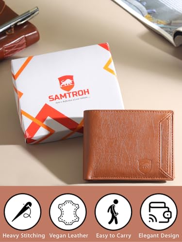 Image of SAMTROH Men's Faux Leather Wallet , Tan