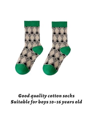 Boys Dress Socks Colorful Partterned Calf Length Fun Dress Socks 82