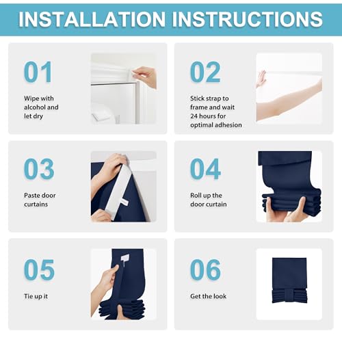 Image of RYB HOME Classroom Door Window Cover, Blackout Shades for Classroom Windows and Doors Cover Lockdown Shades, Room Darkening Design Blocks Views, W 8 x L 36, 1 Panel, Navy