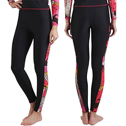 Legou Women’s Wetsuit Pants High Waisted Swim Pants Swim Swim Tights Leggings Black Floral Size M