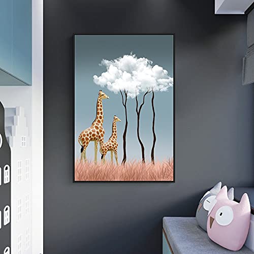 Peinture Diamant 5D Deux girafes grand format 70x120cm pour broderie cristal