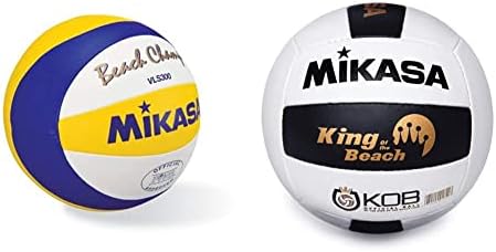 MIKASA VLS300, Beach Champ – Official Game Ball of The FIVB, Blue/Yellow & The Miramar® King of The Beach® Volleyball The 2022 Official Tour Beach Volleyball Designed