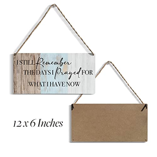 Rustic Wood Sign Home Farmhouse Wall Hanging Decor Inspirational Wooden Wall Art Decor Decorative Plaque Sign For House Family Living Room Bedroom Kitchen Bathroom I Still Remember The Day I Prayed #TOP1