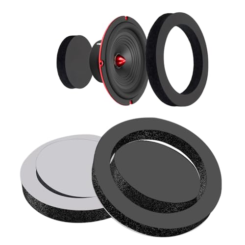 ANNECK 6.5 Inch Speaker Foam Rings (2PCS) - High Density Bass Blocker & Sound Enhancer for Car Door Speakers | Seal Cavities, Reduce Vibration, Improve Clarity | Self-Adhesive Easy Install