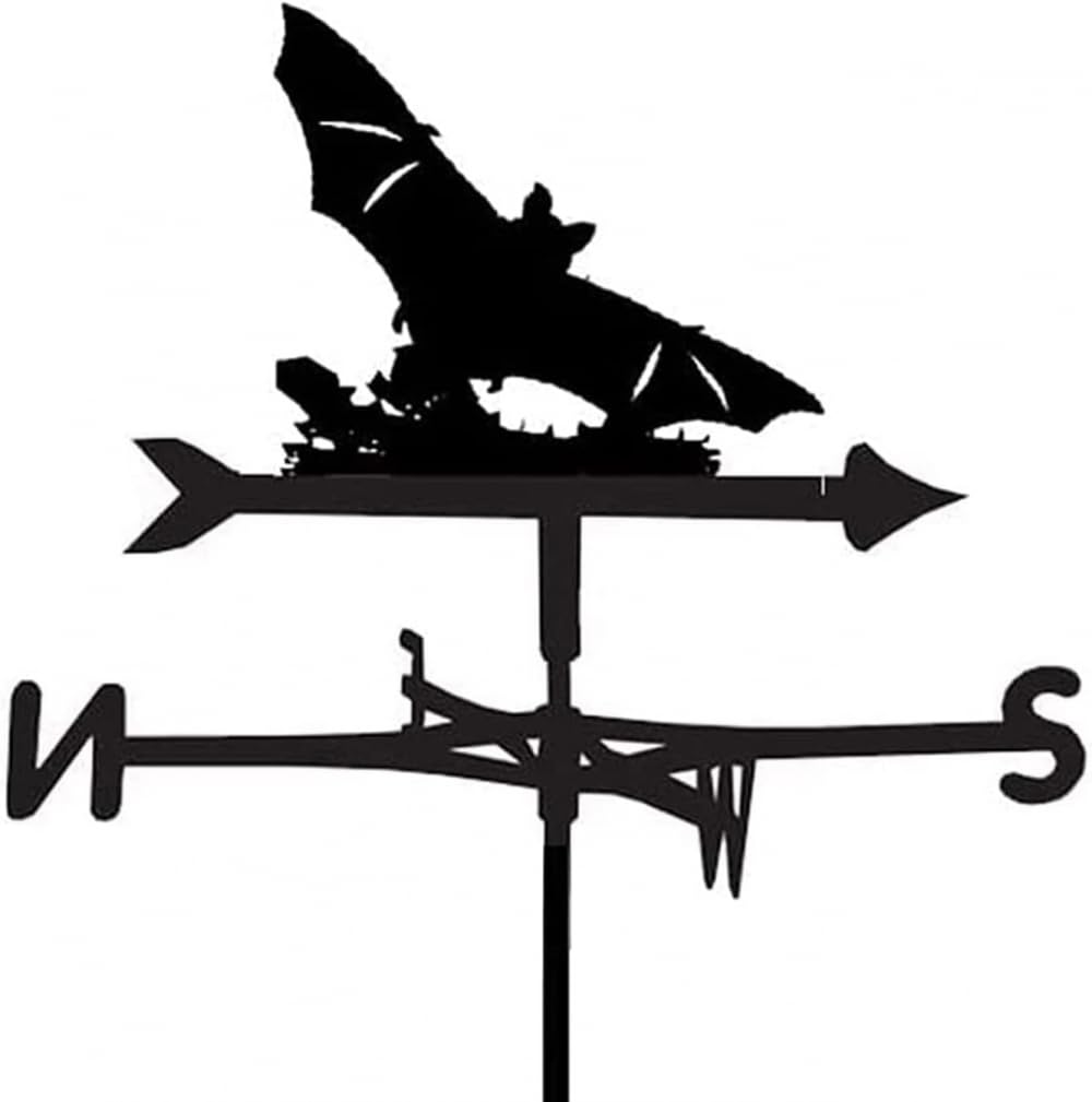 WIQUYBML Garden Weathervane Weathervanes for Garden, Bat Stainless Steel Wind Vane Yard,Animal