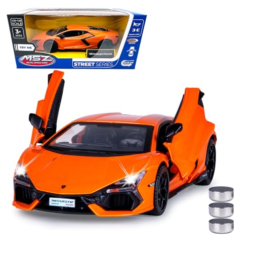 JAMARA 402618 Lamborghini Revuelto Diecast 1:32 avec Piles Bouton – Jouet Miniature pour Enfants, idée Cadeau pour Enfants, Portes Ouverture/Fermeture Manuelle