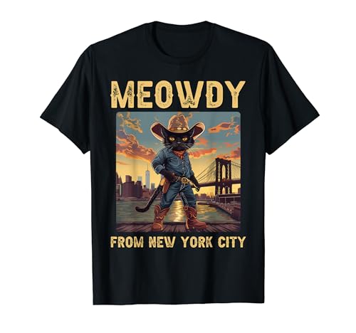 MEOWDY de la ciudad de Nueva York, Cat Mom, Cat Dad, Meowdy NYC Camiseta