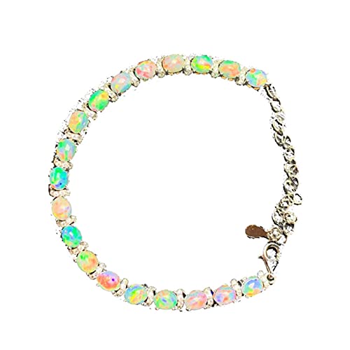 Pulsera de espinela ovalada OwKay joyería con acabado facetado elegante para mujer