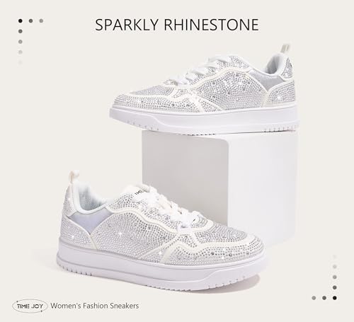 Women's Sparkly Rhinestone Sneakers Comfortable Athletic Glitter Platform Tennis Shoes for Casual, Gym & Fashion Outfits2
