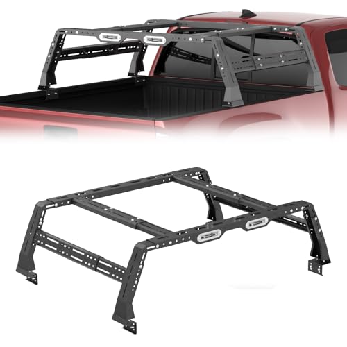 Universal Overland Truck Bed Rack, Adjustable Bed Rack Cargo Kayak Rack for Ford F-Series, for Chevy Silverado & GMC Sierra/Colorado & Canyon, for Dodge Ram 1500 2500 3500, for Toyota Tacoma Tundra