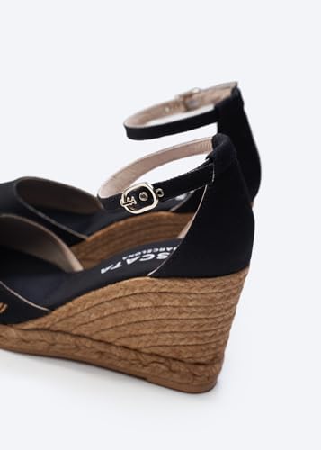 Image of Viscata Estartit Espadrille Canvas Wedges Spain Handmade 3 inch Heel Women's Sandals with Breathable Organic Cotton Canvas and 100% Natural Jute Midsole for all Occasions: Casual, Work, Party