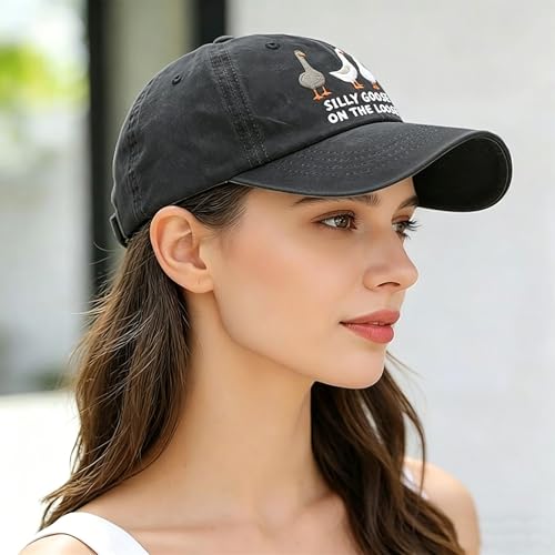 Image of Funny Goose Hat Silly Goose On The Loose Hat Men Baseball Hats Funny Cap