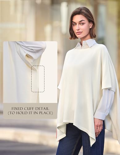 Image of PULI Women's Pullover Poncho Sweater Oversized Knit Layering Top Travel | Sleeveless and Layers Over Any Shirt At Home or Work
