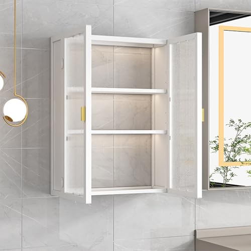Meuble wc suspendu blanc pour optimiser les petits espaces avec portes - 2