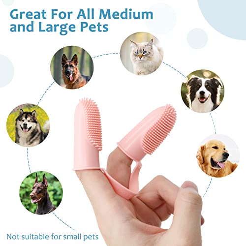 Image of Dog Toothbrush Kit, 6Pack Dog Finger Toothbrush for Dog Teeth Cleaning&Dog Dental Care, Cat Toothbrush Dog Tooth Brush Puppy Toothbrush Pet Toothbrush (Pink (6-Pack))