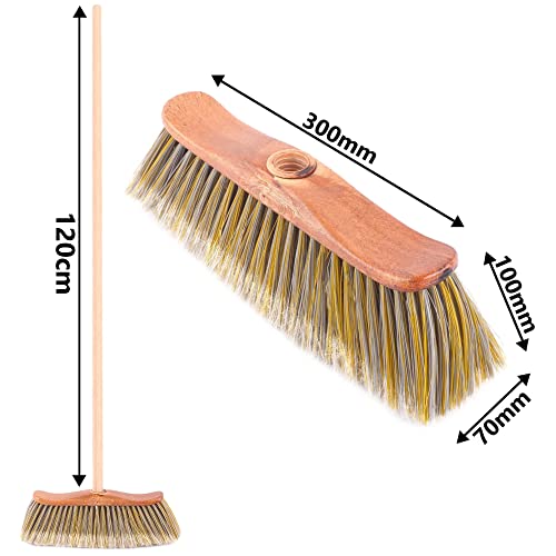 BAUSTER® Besen 350mm mit Stiel 120cm Kehrmaschine, synthetische Borsten, Handbesen, Innenbesen, Haushaltsbesen, Kehrbesen, Besen mit Gewinde, Stubenbesen Zimmerbesen Industriebesen Hallenbesen Robust – Bild 7