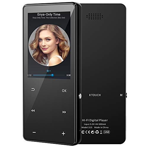 32GB MP3 MP4 Player with Bluetooth 5.0, High Resolution and Full Touch Screen, Built-in Speaker, Portable HiFi Lossless Sound 2.4