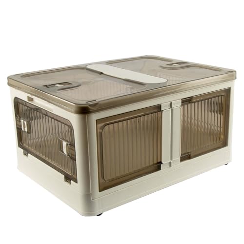 Sewing-Online Caja de plástico apilable/plegable de 40 l con 5 puertas y ruedas - YN8885