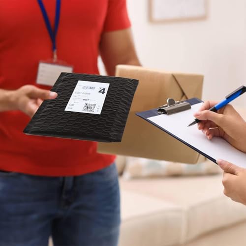 DERAYEE 24 Stück Schwarz Luftpolsterumschläge Versandtaschen,11x15cm selbstklebende Gepolsterte Briefumschläge für Warensendung