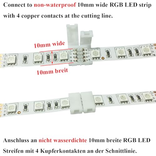 LitaElek Connettore strip LED a 4 pin con clip