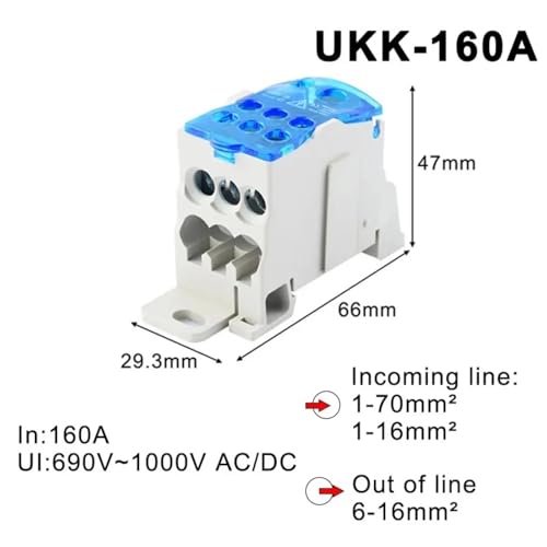 Boite de jonction UKK-125A blocs de repartition robustes DIN - 6