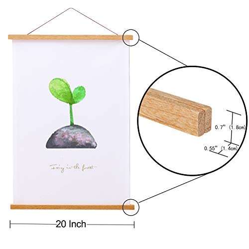 FALAMON Magnetic Poster Hanger Frame, 20x20 20x24 20x28 20x30 Teak Wood Magnet Poster Frame for Posters, Prints, Photos, Pictures, Maps, Scrolls, and Canvas Artwork - Thumbnail 4