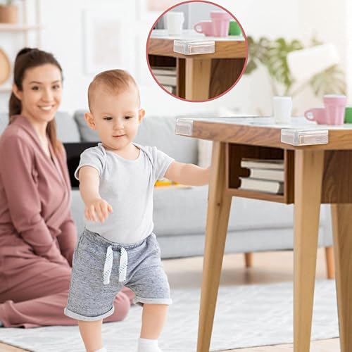 Image of 20 Silicone Corner Guards for Baby - Transparent Table & Furniture Corner Protectors for Sharp Edges, Baby Proofing Child Safety