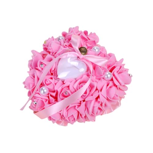 OFFSCH 1pc Flower Bud Heart Shape Pillow for Weddings Cushion for Engagement Ceremonies Bridal Party Accessory -