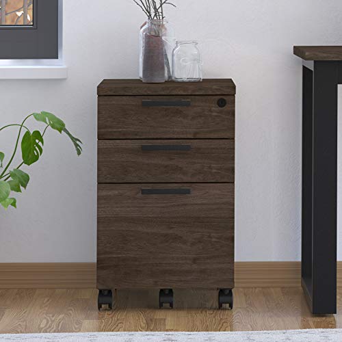 Right2Home Industrial Farmhouse Walnut File Cabinet