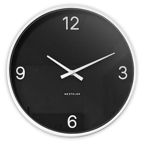 Westclox 20 Inch Contemporary Black and White Wall Clock with