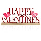 COCHIE Metal Happy Valentine's Day Sign, Valentines Day Decorations for Home, Party, Shelf, Mantel, Indoor, Valentine Heart Decor, Valentines Day Table Top Decoration (Valentine)