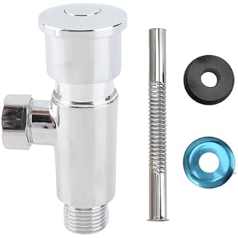 Urinal Flush Valve G1/2 Zinc Alloy Time Delay Manual Push Button Silver