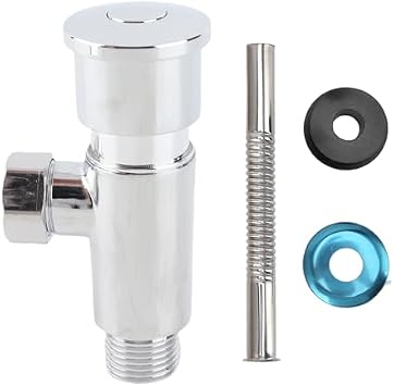 Garosa Urinal Flush Valve Mannual Time Delay Flush Urine Valve Push Button Water Tank Valve Toilet Urinal Exposed Fittings Flusher Valve G1/2 Zinc Alloy
