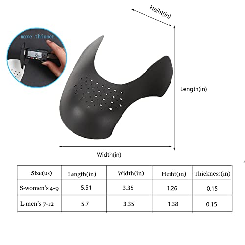 Qidie 2 Pairs Shoe Crease Protector Toe Box Anti-Wrinkle Sport Shoe Inserts Sneaker Crease Guard For Men & Women"4-12" (Women's 4-9, Black+White) #TOP1