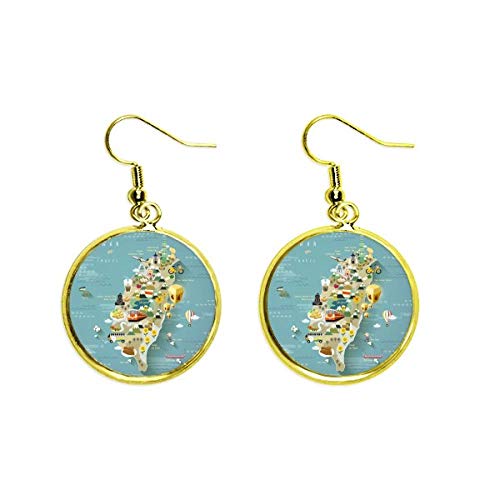 Pendientes de Taiwán China dorados ideales para vestidos de noche