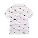 Motteecity Fashion Boys Turndown Collar Dino Printed Polo Shirt (US, Age, 1 Year, 2 Years, White)