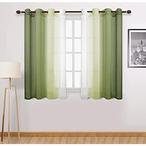 SWECOMZE Voile Gardinen Vorhang halbtransparent Cover
