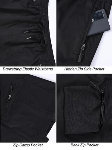 Satankud Men's Cargo Hiking Shorts 9" Lightweight Golf Shorts for Casual Work Travel Outdoor 5 Zipper Pockets4
