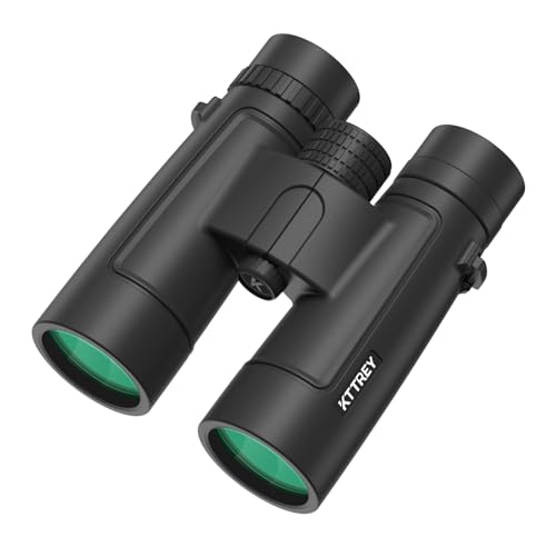 KTTREY 10x42 Binoculars for Adults, 26mm Large Eyepieces 14mm Long Eye Relief for Eyeglass Wearers, BAK4 Prism FMC Lens Life Water Resistant Compact Binoculars for Bird Watching Hunting Hiking Travel