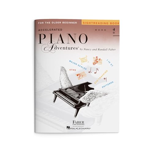 Accelerated Piano Adventures for the Older Beginner: Sightreading - Book 2 | Piano Sight Reading Book | Essential Theory Practice for Teens and Adults | Faber Piano Method Book