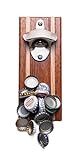 Bruntmor, CAPMAGS Strong Magnetic w/Zinc Alloy Beer Opener & Cap Catcher - Metal Magnetic (Merbau...