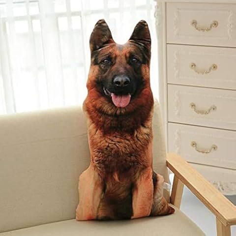 XIAOHONG 3D Dog Throw Pillow Stuffed Animal Throw Plushie Cushion Pillow Doll 3D Simulation Dog Plush Stuffed Animal Cushion Pillow Toy for Kids,Sofa Chair Home Decor (Wolfhound) Cover