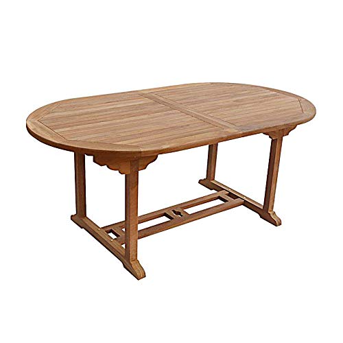 BENEFFITO SALENTO - Mesa de Jardin Ovalada de Teca - Longitud 180 a 240 CM - 8 Personas Cover