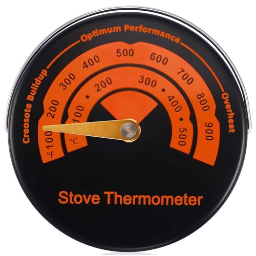 GHHZML Ventola per Stufa a Legna Ventilatore for stufa a legna con 12/6 pale, ventilatore for a, silenzioso, a risparmio energetico, riscaldamento invernale della casa(Only Thermometer)