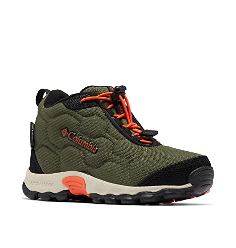 Columbia KIDS FIRECAMP MID 2 WATERPROOF Botas Montaña De Senderismo Y Trekking impermeables Unisex niños , Verde (Nori x Red Quartz) - Children, 30 EU
