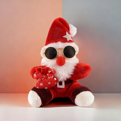 Image of Tickles Santa Claus Wearing Sunglasses Soft Stuffed Plush Toy for Kids Boys & Girls Christmas Day (Size: 30 cm Color: Red)