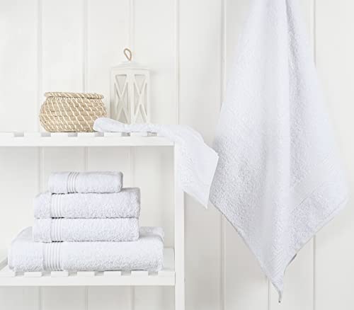 Cotton Paradise 100% Cotton Turkish Towel Set, Soft Absorbent Quick Dry, 6 Piece Towel Set, Snow White by Cotton Paradise - Image 2